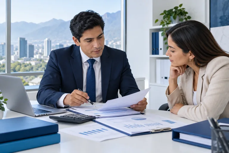 Asesor tributario acompañando a una empresaria — imagen ilustrativa